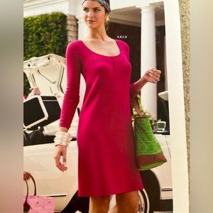EUC Lilly Pulitzer Alessandra pink merino wool dress Medium